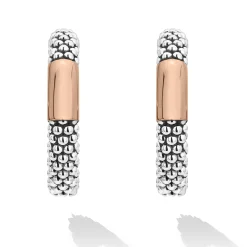 Hot LAGOS Rose Gold Station Caviar Hoop Earrings