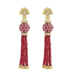Sale LAGOS Ruby And Diamond Tassel Drop Earrings