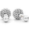 Discount LAGOS Silver Beaded Front-Back Earrings