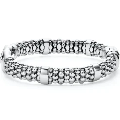 Outlet LAGOS Silver Caviar Buckle Bracelet | 9Mm