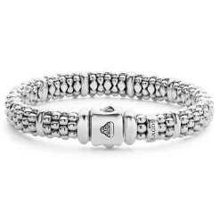 Outlet LAGOS Silver Station Caviar Bracelet | 9Mm