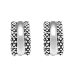 Best Sale LAGOS Silver Station Caviar Huggie Earrings