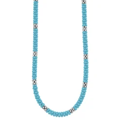 Hot LAGOS Silver Station Ceramic Beaded Necklace 5Mm