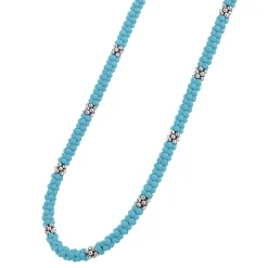 Hot LAGOS Silver Station Ceramic Beaded Necklace 5Mm