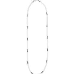 Cheap LAGOS Silver Station Ceramic Beaded Necklace 3Mm
