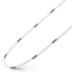 Cheap LAGOS Silver Station Ceramic Beaded Necklace 3Mm