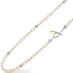 Cheap LAGOS Silver Station Pearl Necklace