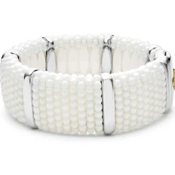 Store LAGOS Silver Station Statement Ceramic Caviar Bracelet | 23Mm