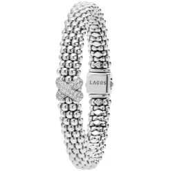 Discount LAGOS Silver X Caviar Diamond Bracelet | 9Mm