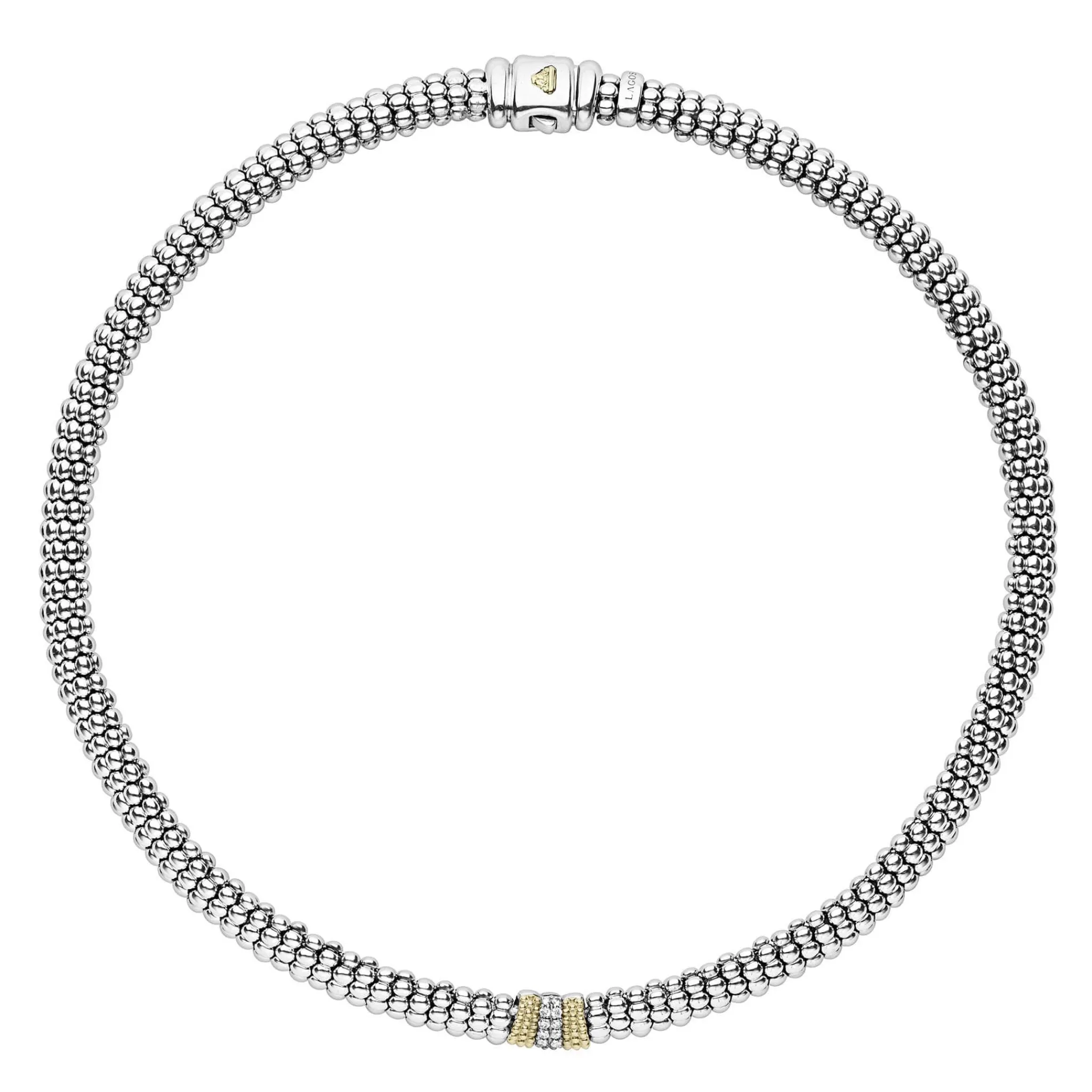 Fashion LAGOS Single Station Diamond Caviar Necklace