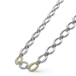 Clearance LAGOS Single Station Diamond Link Necklace