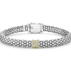 Store LAGOS Single Station X Two-Tone Diamond Bracelet | 6Mm