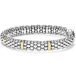 Clearance LAGOS Six Gold Station Caviar Bracelet | 9Mm