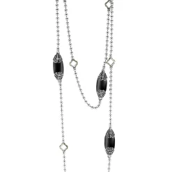 New LAGOS Six Station Onyx Necklace