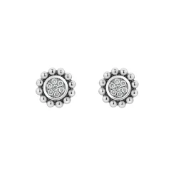 Store LAGOS Small Caviar Circle Diamond Earrings