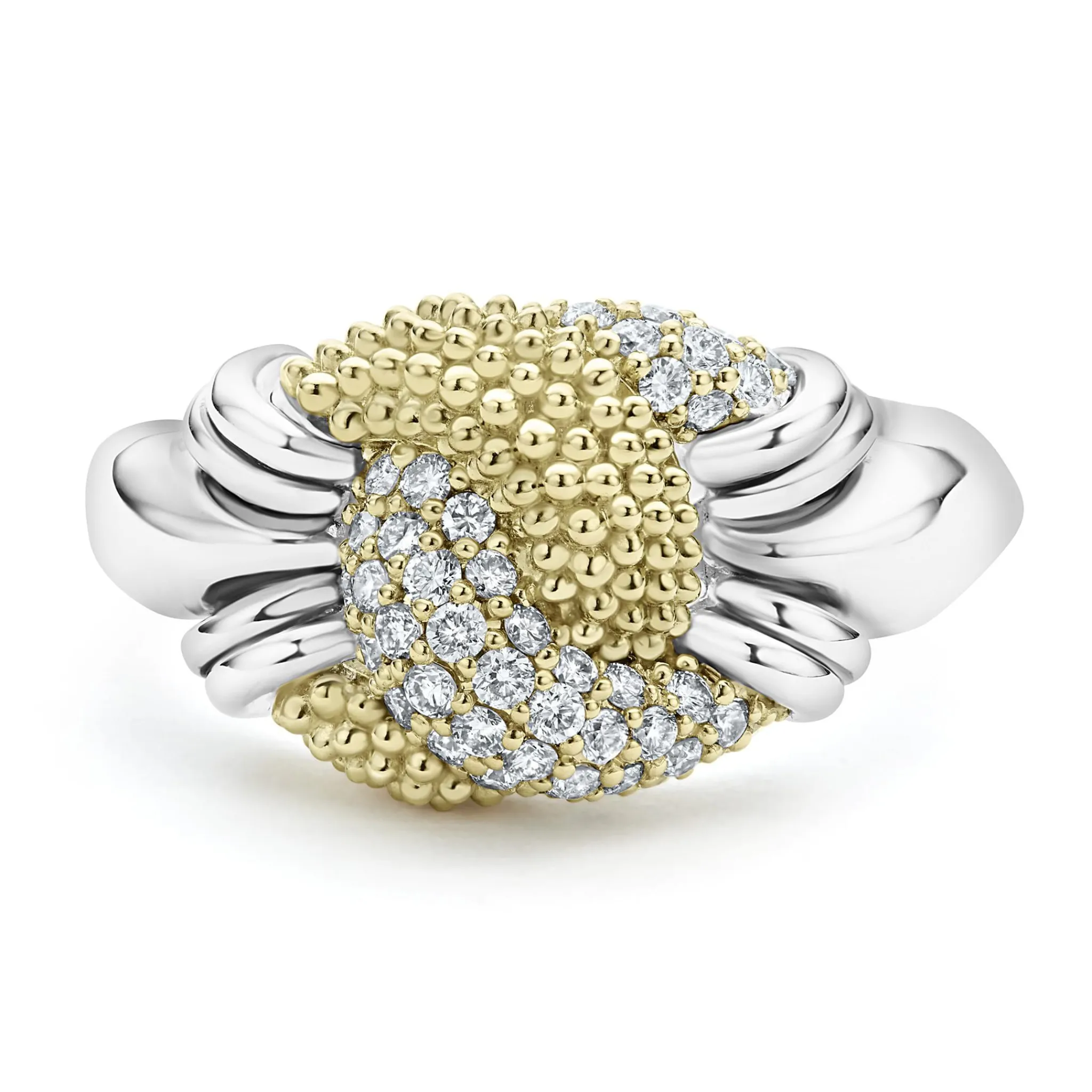 Shop LAGOS Small Caviar Diamond Knot Ring