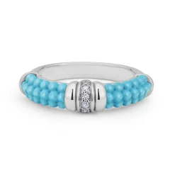 Cheap LAGOS Small Ceramic Diamond Stacking Ring