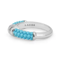 Cheap LAGOS Small Ceramic Diamond Stacking Ring
