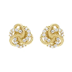Cheap LAGOS Small 18K Gold Love Knot Diamond Earrings