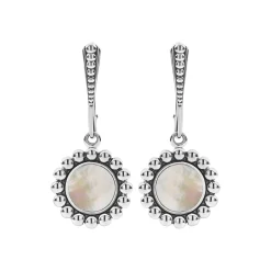 Shop LAGOS Small Mother Of Pearl Circle Drop Earrings