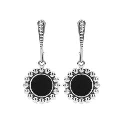 Shop LAGOS Small Onyx Circle Drop Earrings