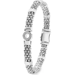 Online LAGOS Small Single Station Diamond Circle Caviar Bracelet | 6Mm