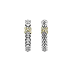 Best Sale LAGOS Small X Diamond Caviar Hoop Earrings