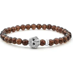 New LAGOS Smokey Quartz Skull Bracelet