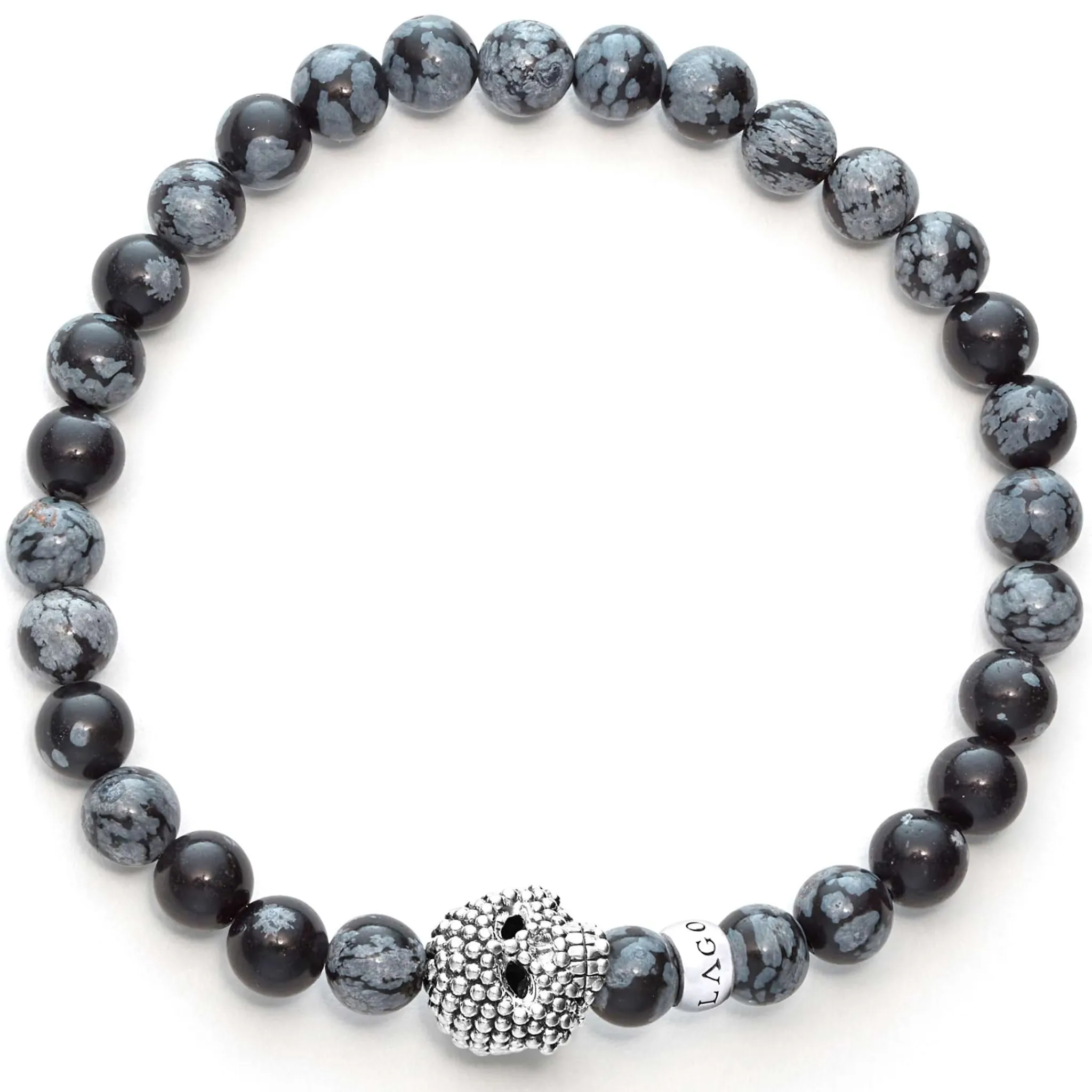 Best Sale LAGOS Snowflake Obsidian Skull Bracelet