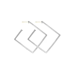 Fashion LAGOS Square Caviar Hoop Earrings