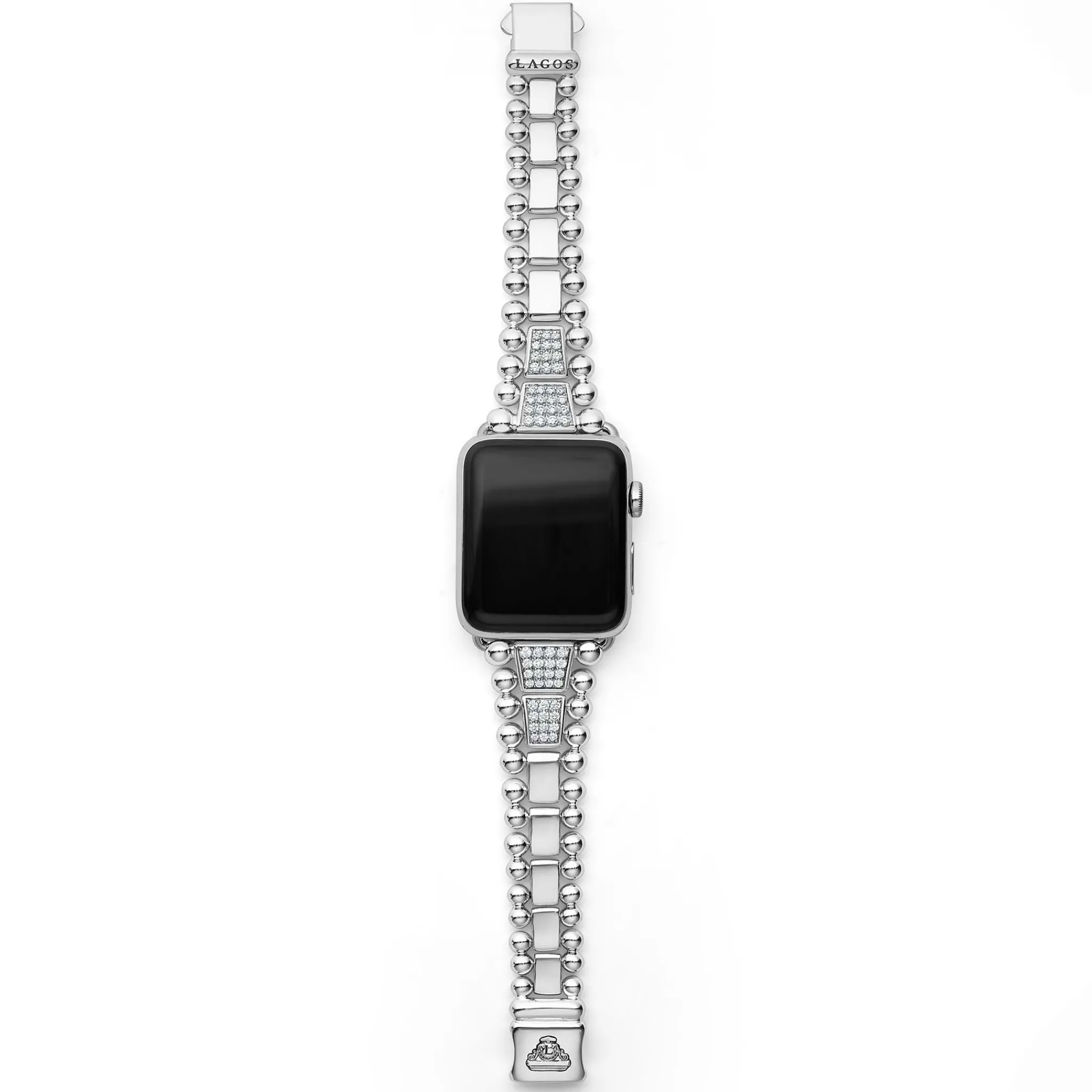 Best Sale LAGOS Sterling Silver Half Diamond Watch Bracelet-42-49Mm