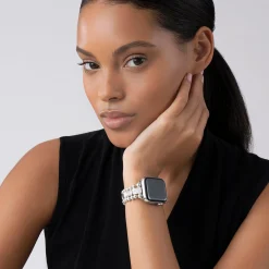 Sale LAGOS Sterling Silver Half Diamond Watch Bracelet-38-45Mm