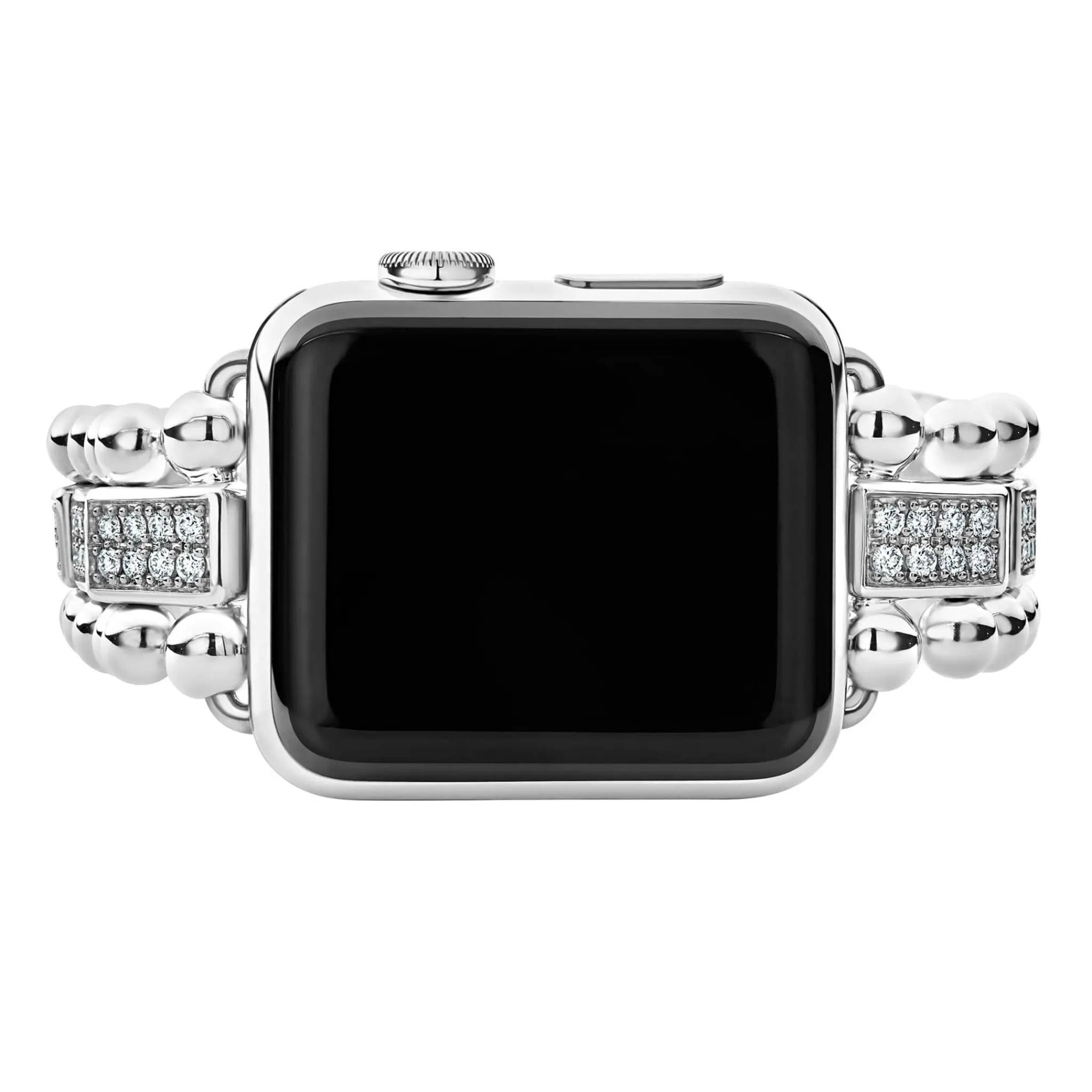 Sale LAGOS Sterling Silver Half Diamond Watch Bracelet-38-45Mm