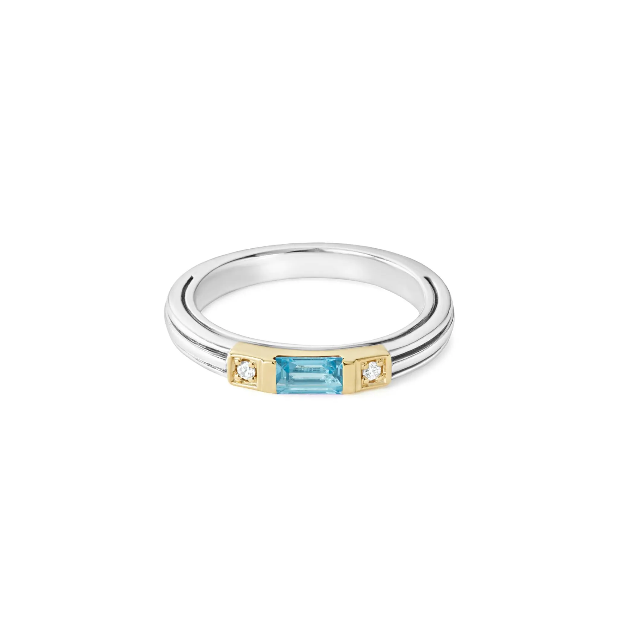 Outlet LAGOS Swiss Blue Topaz And Diamond Stacking Ring