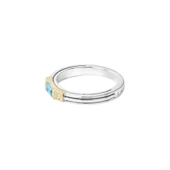 Outlet LAGOS Swiss Blue Topaz And Diamond Stacking Ring