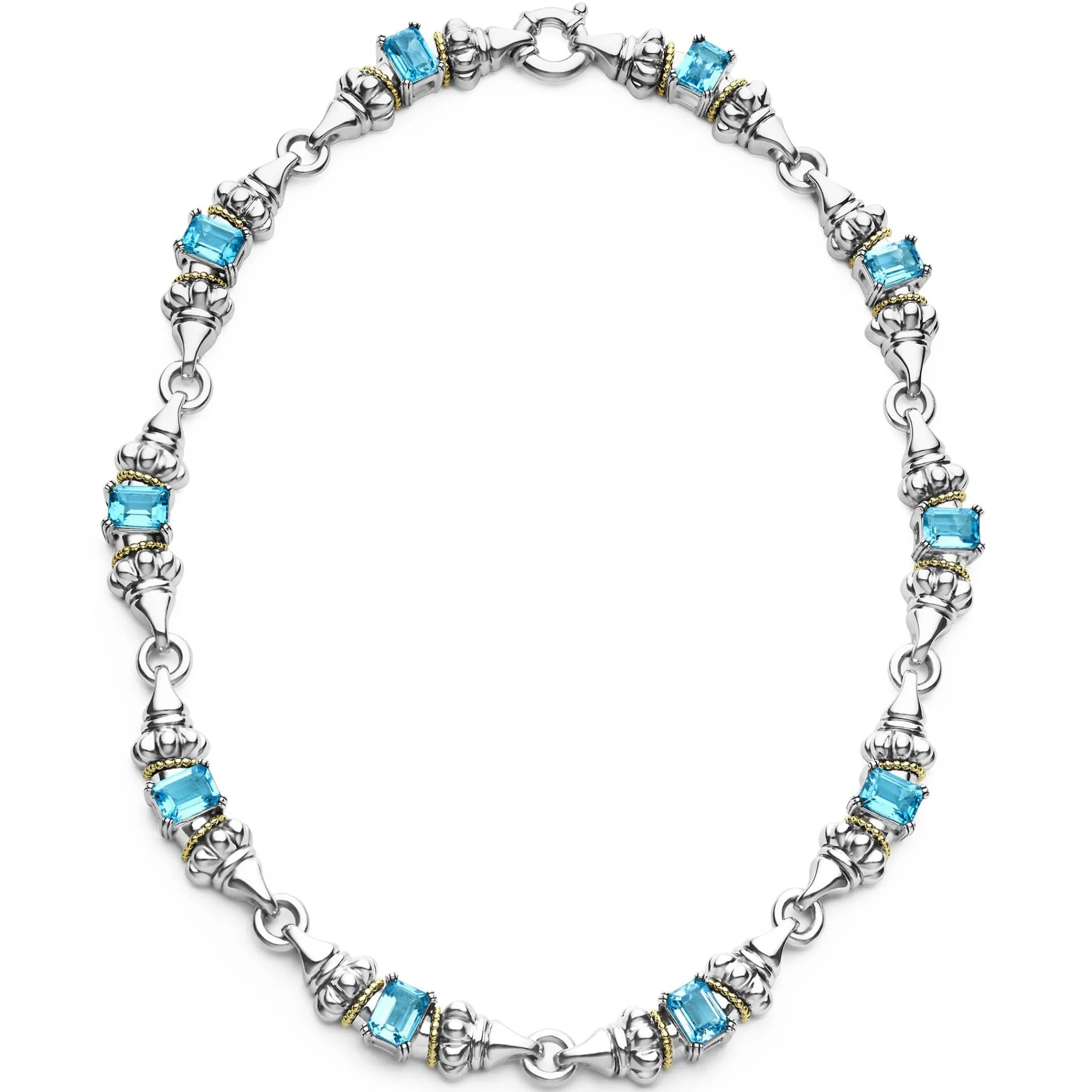 Clearance LAGOS Swiss Blue Topaz Caviar Necklace