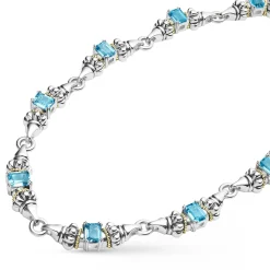 Clearance LAGOS Swiss Blue Topaz Caviar Necklace