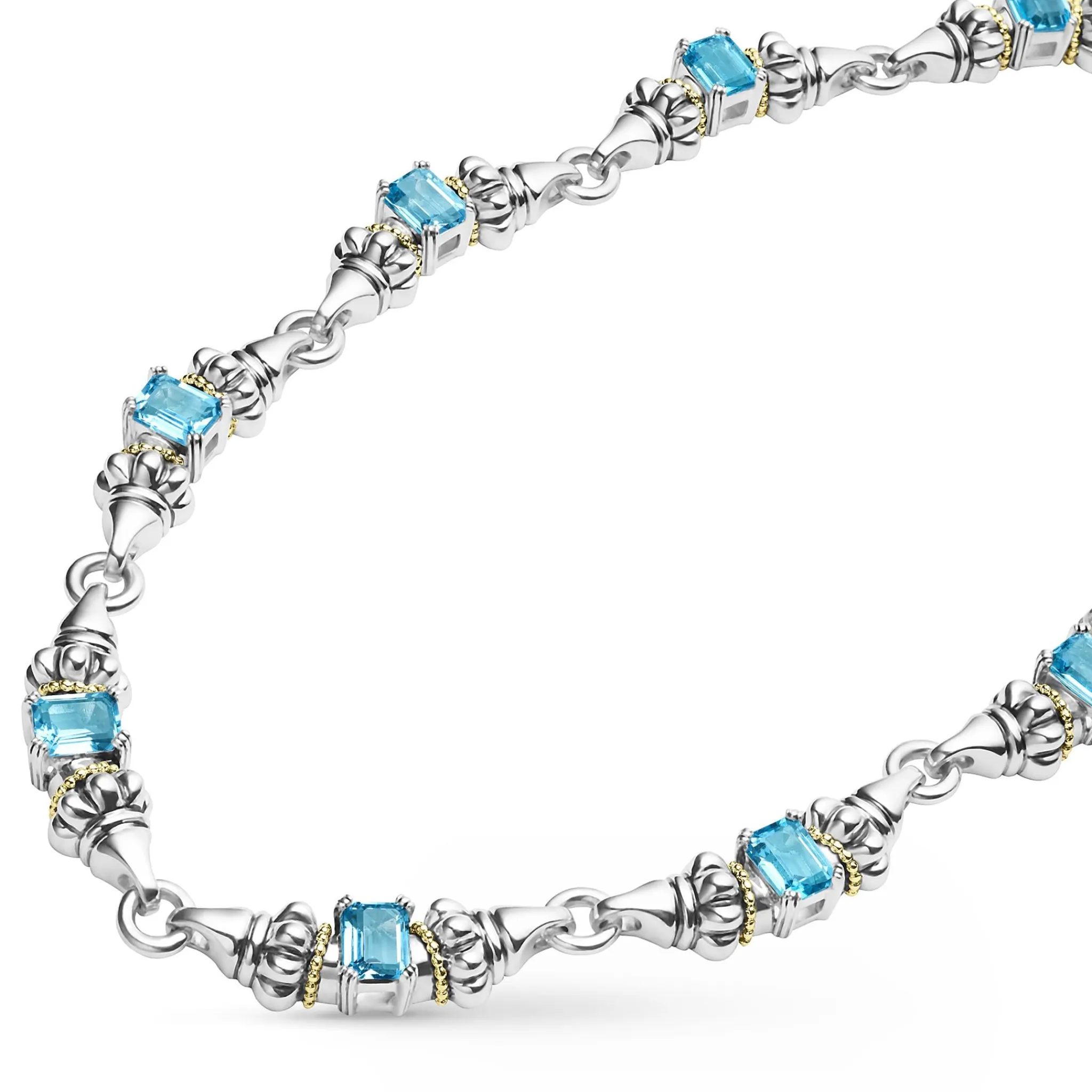 Clearance LAGOS Swiss Blue Topaz Caviar Necklace