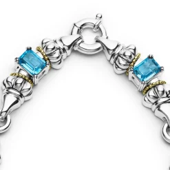 Clearance LAGOS Swiss Blue Topaz Caviar Necklace