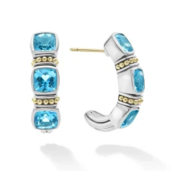 Outlet LAGOS Swiss Blue Topaz Hoop Earrings