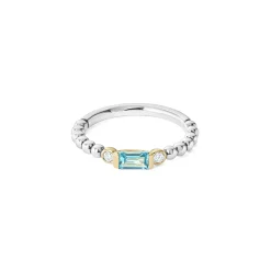 Best LAGOS Swiss Blue Topaz Stacking Ring With Diamonds