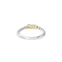 Best LAGOS Swiss Blue Topaz Stacking Ring With Diamonds