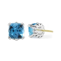 Cheap LAGOS Swiss Blue Topaz Stud Earrings