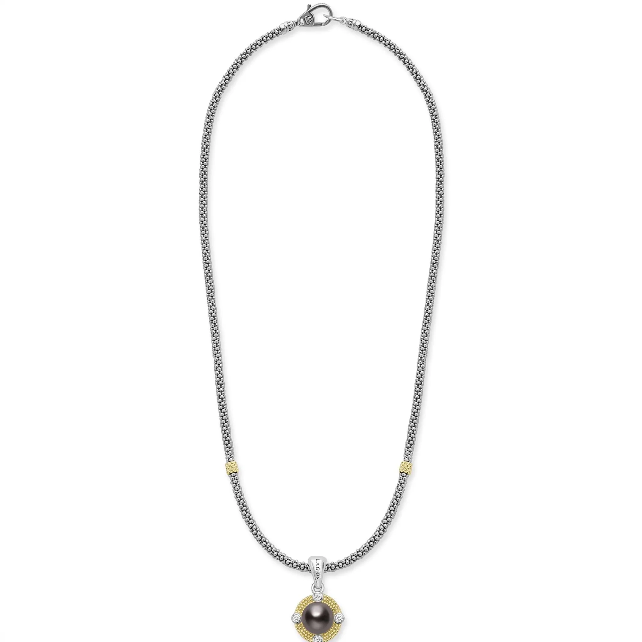 Best LAGOS Tahitian Black Pearl Diamond Caviar Necklace