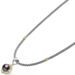 Best LAGOS Tahitian Black Pearl Diamond Caviar Necklace