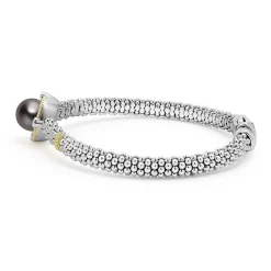 Store LAGOS Tahitian Black Pearl Diamond Caviar Bracelet | 6Mm
