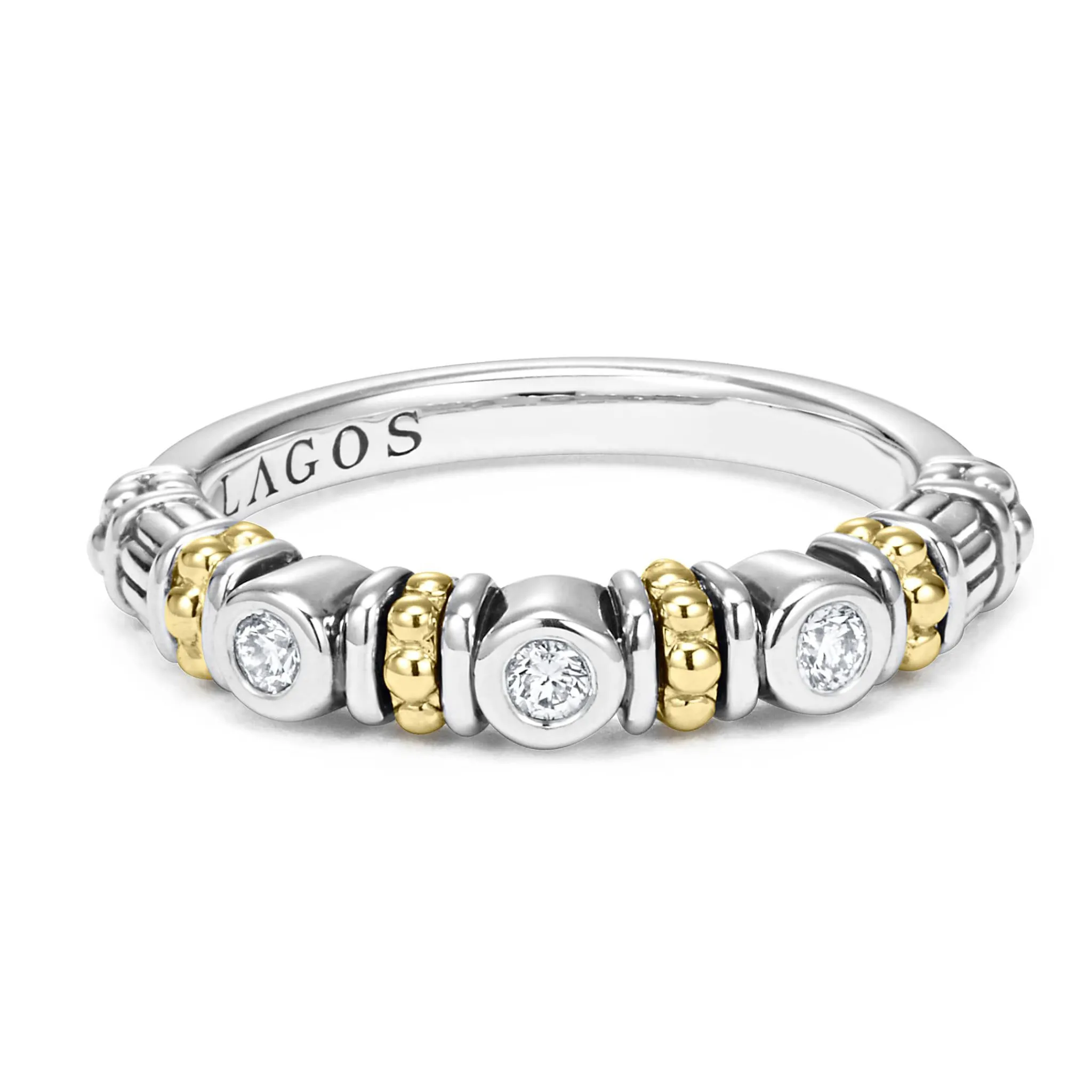 Best Sale LAGOS Three Diamond Stacking Ring