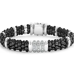 Best Sale LAGOS Three Station Ceramic Diamond Bracelet | 9Mm