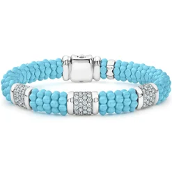 Cheap LAGOS Three Station Ceramic Diamond Bracelet | 9Mm
