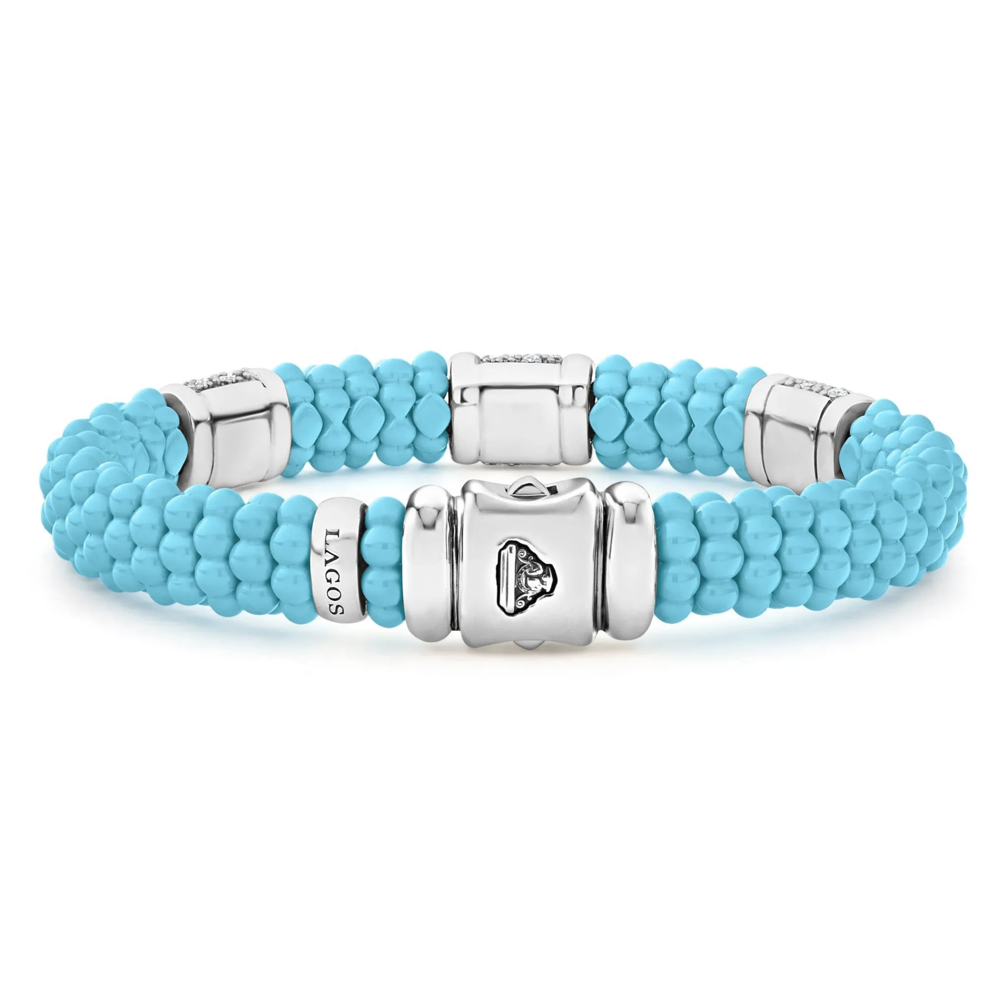 Cheap LAGOS Three Station Ceramic Diamond Bracelet | 9Mm
